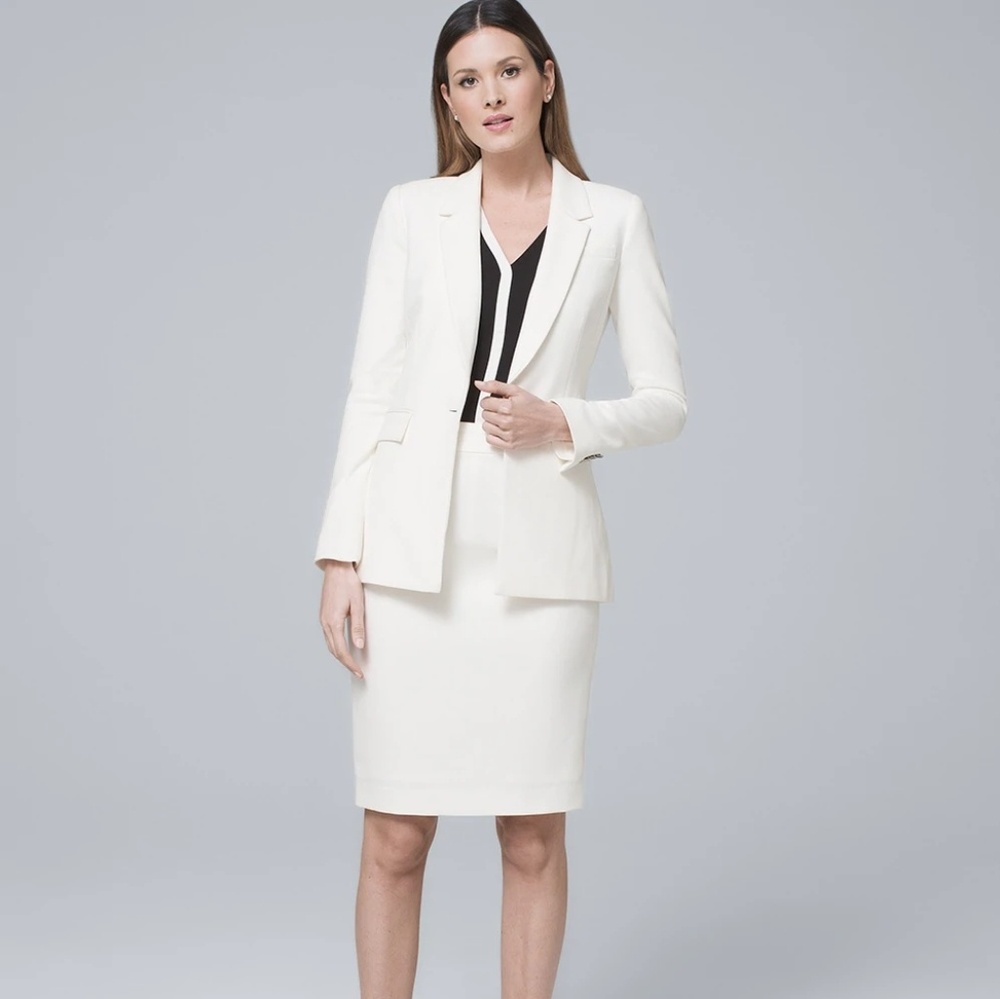 WHBM Cream Pencil Skirt